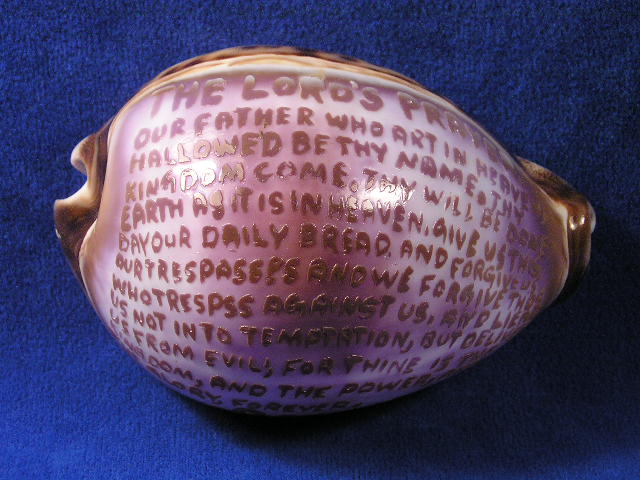 Lords prayer carved cowrie