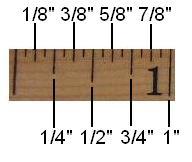 Ruler measurements.