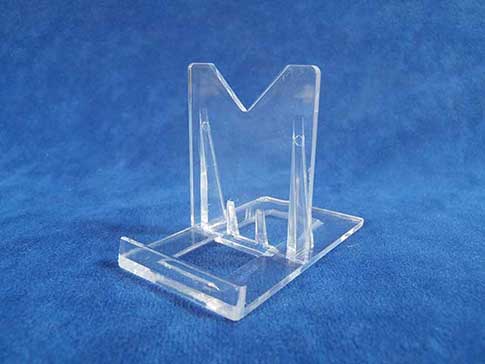 Clear acrylic adjustable easel stand.